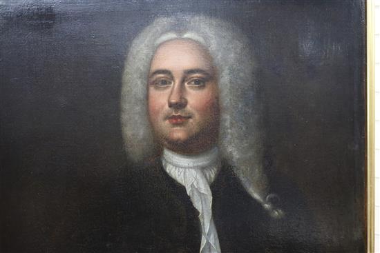 Early 18th century English School, oil on canvas, Portrait of William Cooke (1732-1799), 90 x 71cm